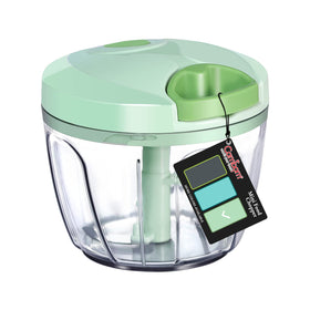 Cambom manual food chopper lid assembly shows a sturdy ABS lid for safe handling.
