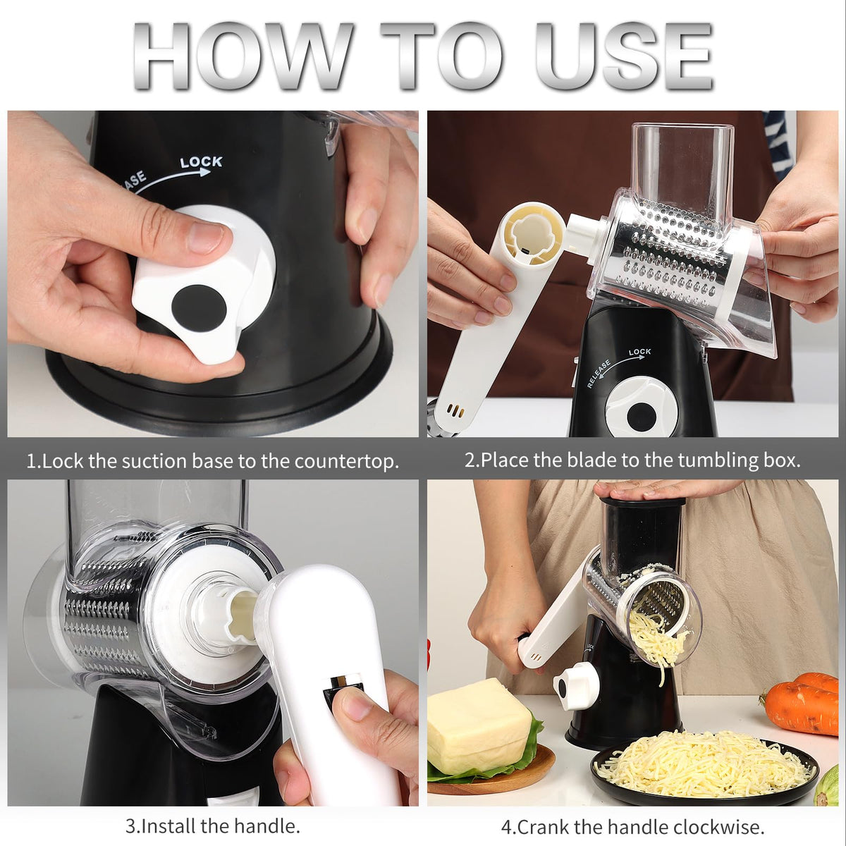 Cambom grater uses food-safe plastics and rust-resistant blade.
