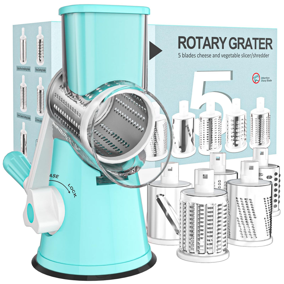 Cambom rotary cheese grater hand crank for quick home shredding