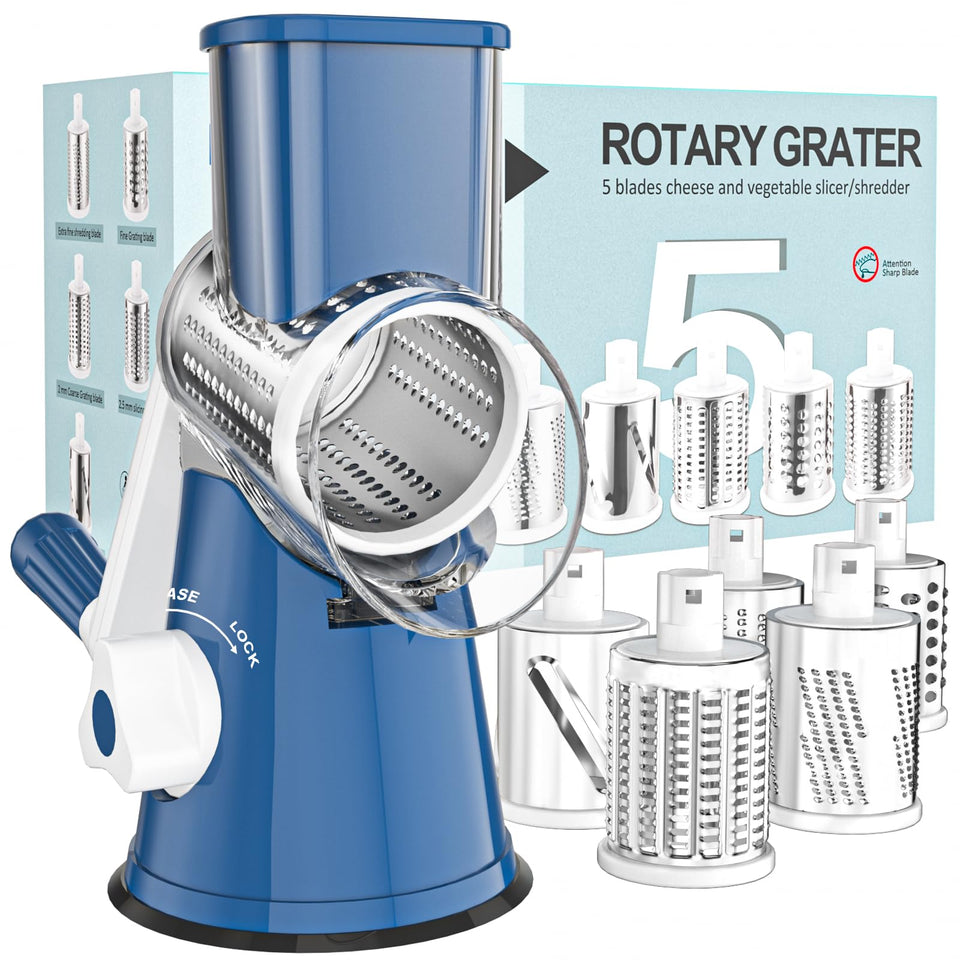 Cambom rotary cheese grater handle; easy hand-crank shredding for fresh cheese.