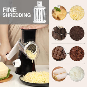 Cambom grater on non-slip suction base stays steady during use.