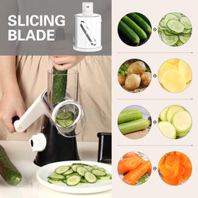 Cambom grater slicing blade for even cheese slices.