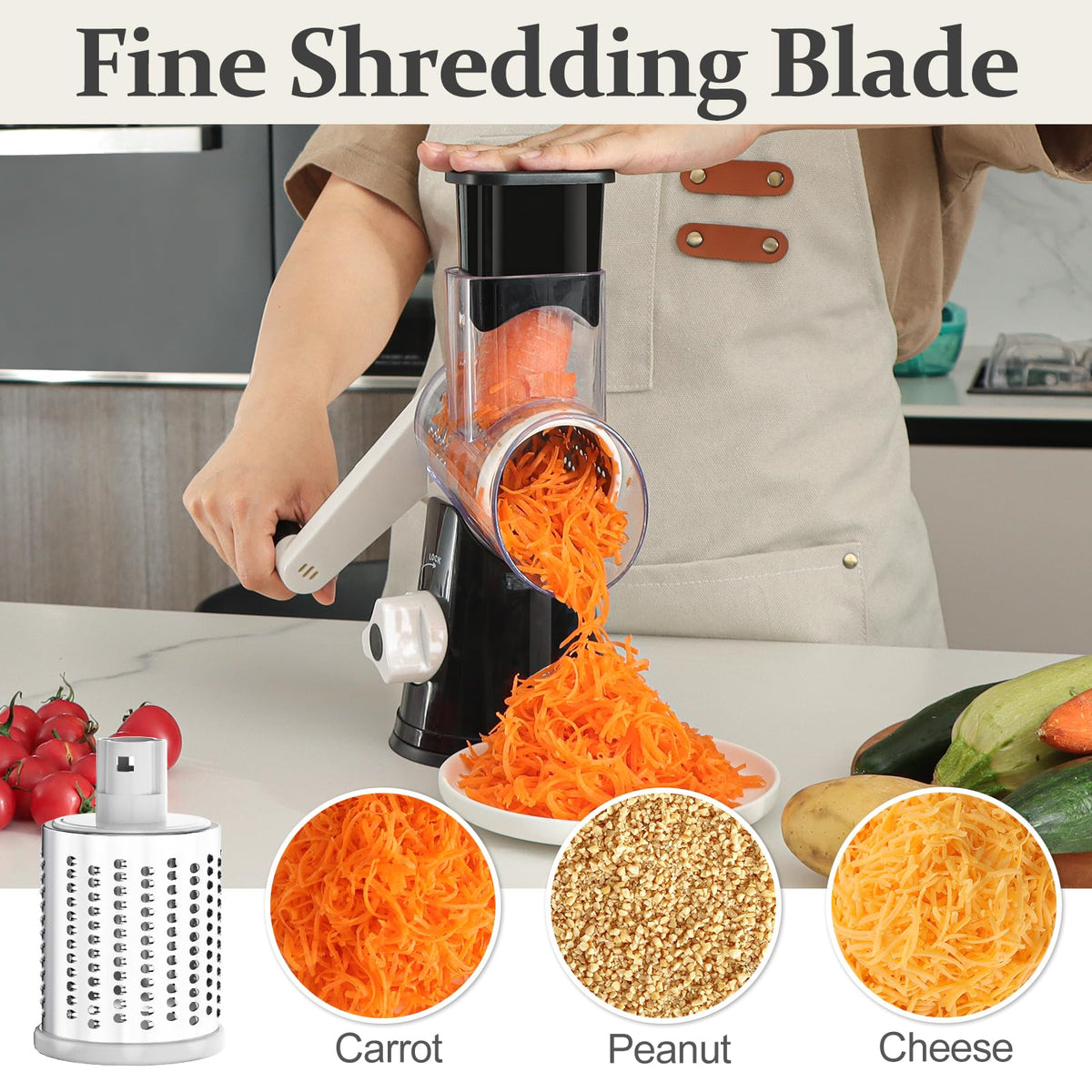 Cambom vegetable and nut grater for fast kitchen prep.