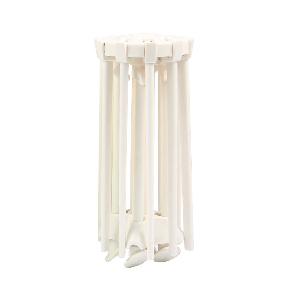 Cambom white pasta drying rack folded for compact storage.