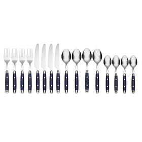 Cambridge Jubilee Blue dining fork with retro oval handle for sturdy style.