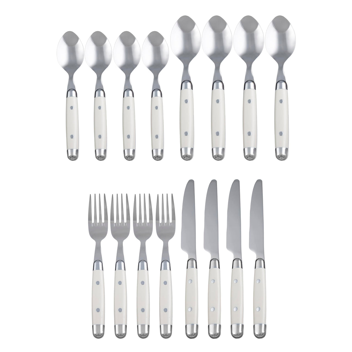 Cambridge Jubilee white oval handles offer comfortable grip for everyday meals.