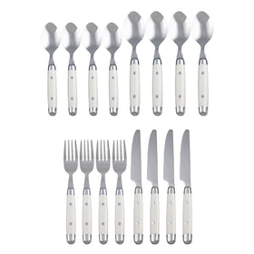 Cambridge Jubilee white oval handles offer comfortable grip for everyday meals.