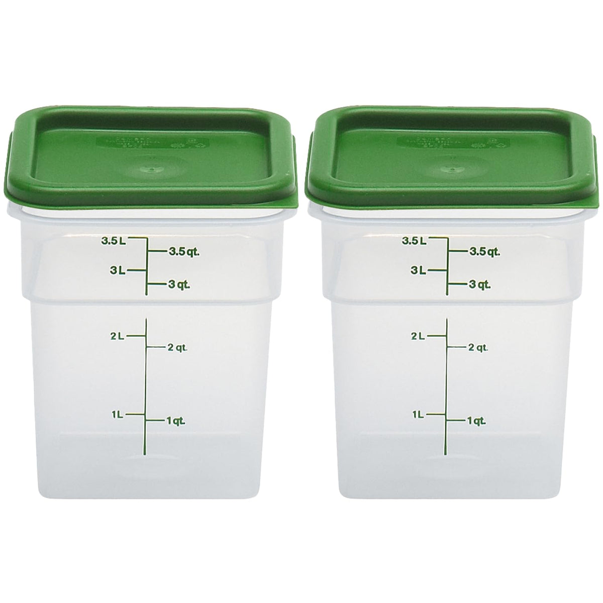 Cambro classic square 4 qt container with lid for meal prep and transport