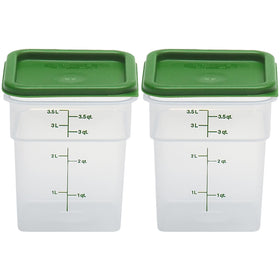 Cambro classic square 4 qt container with lid for meal prep and transport