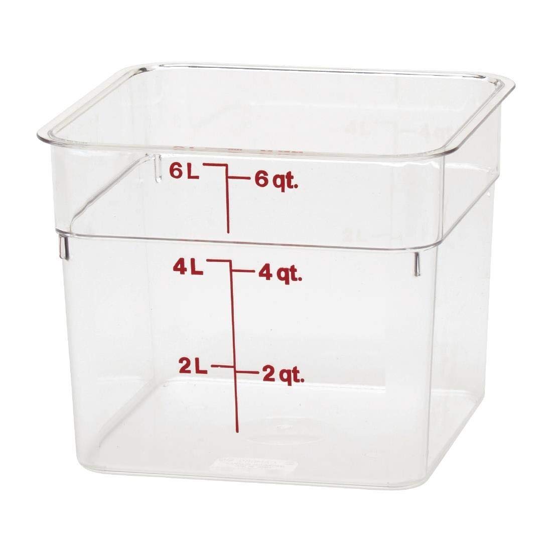 Cambro classic-square 6 qt container with clear polycarbonate for quick content identification