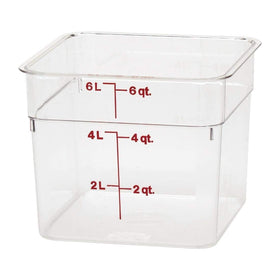 Cambro classic-square 6 qt container with clear polycarbonate for quick content identification