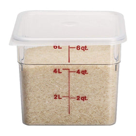 Cambro square storage 6 qt container helps maximize shelf space
