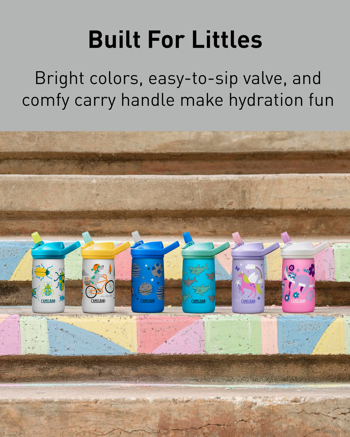 CamelBak Eddy+ Kids carry handle enables easy on-the-go hydration