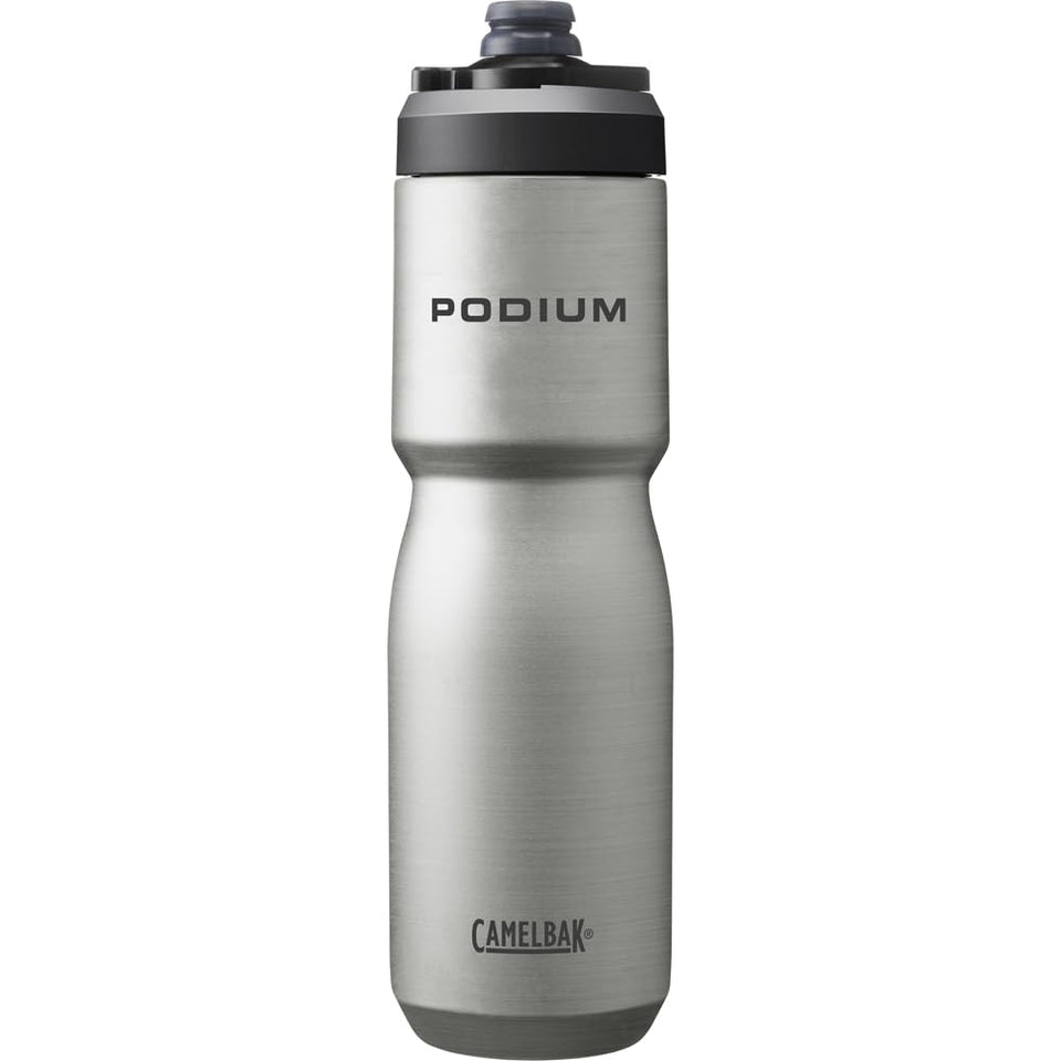 CamelBak Podium Steel 22oz bottle mounted on a bike frame for long-lasting cold hydration