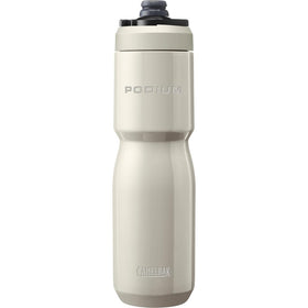 CamelBak Podium Steel bottle in stone finish with double-wall insulation for cold hydration.