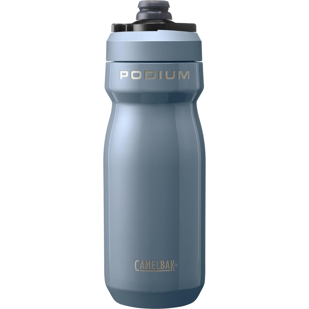 CamelBak Podium Steel bottle with cold hydration during hot climbs.