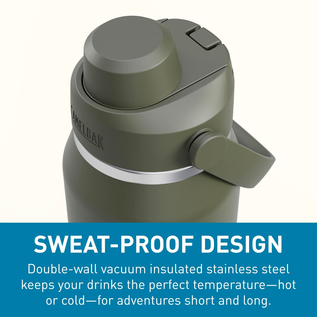 CamelBak Thrive Chug bottle base with protective bumper for grip and dent protection