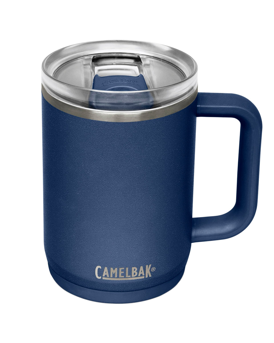 CamelBak Thrive 16oz mug side view showing leak-free travel-ready design.