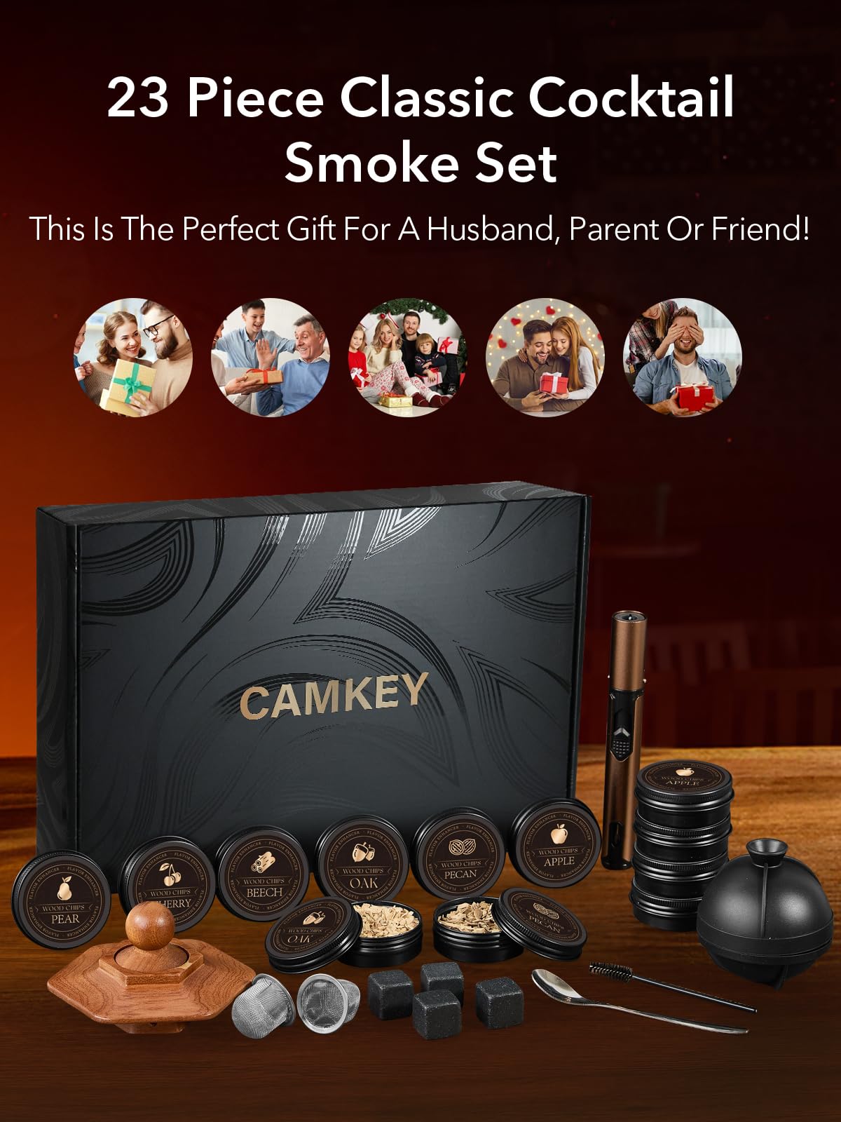 CAMKEY old fashioned smoker kit ready for classic bourbon drinks