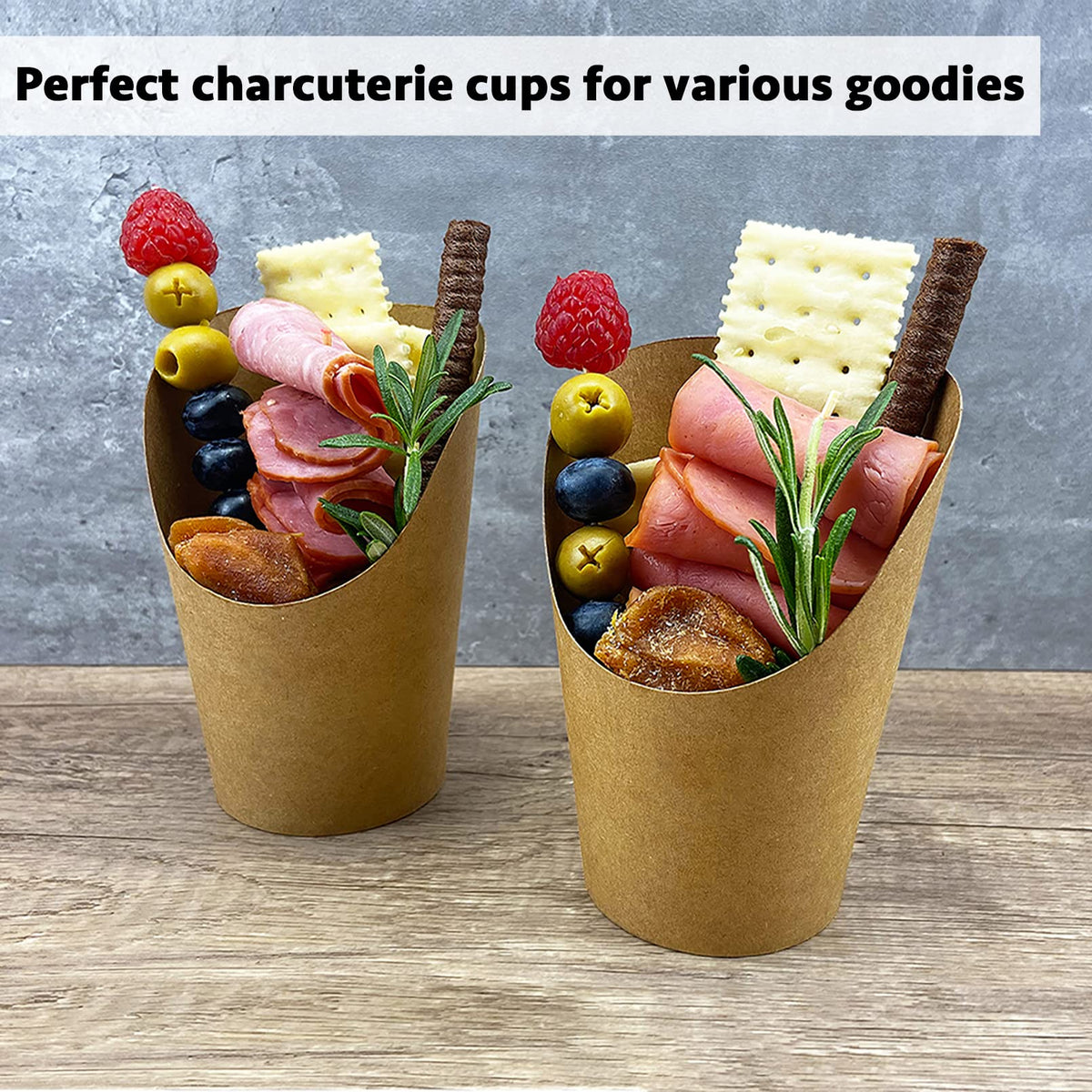 CAMKYDE brown kraft cups display rustic charm