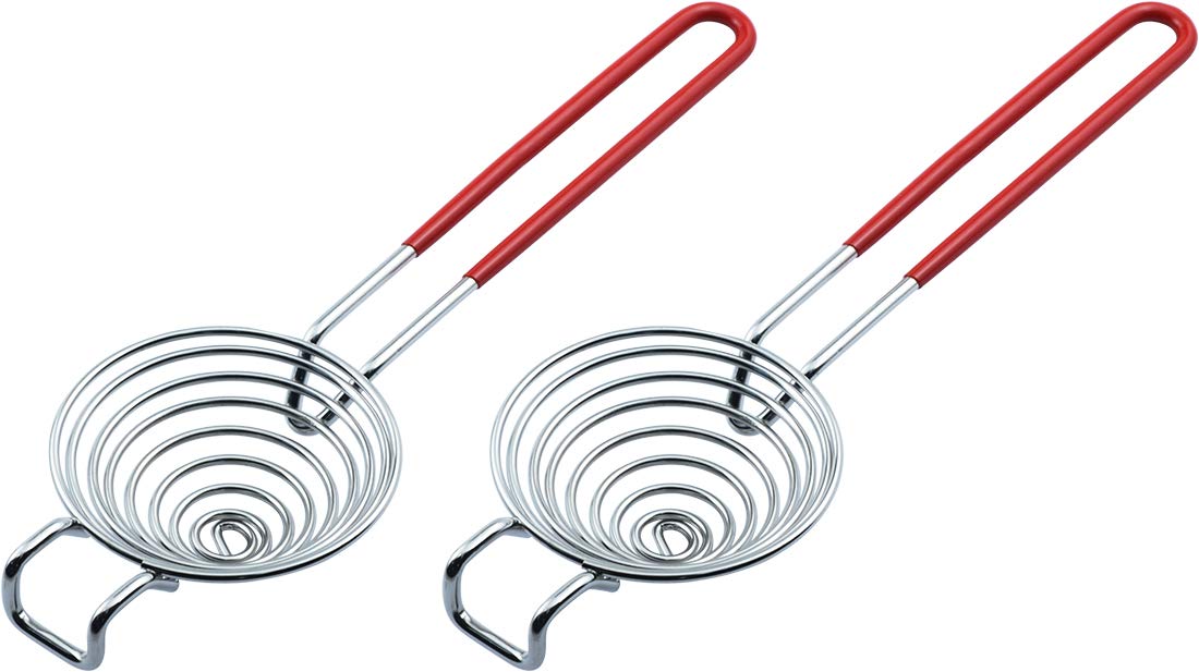 Camkyde egg separator red with stainless steel design for quick yolk separation.