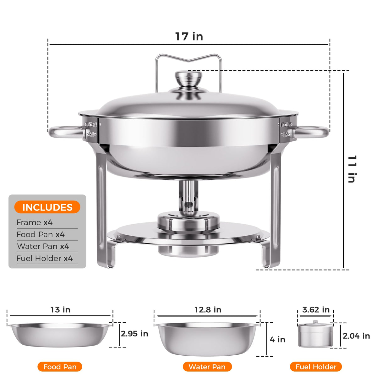 CAMMOO CAMMOO chafing dish easy-clean polished surfaces simplify cleanup