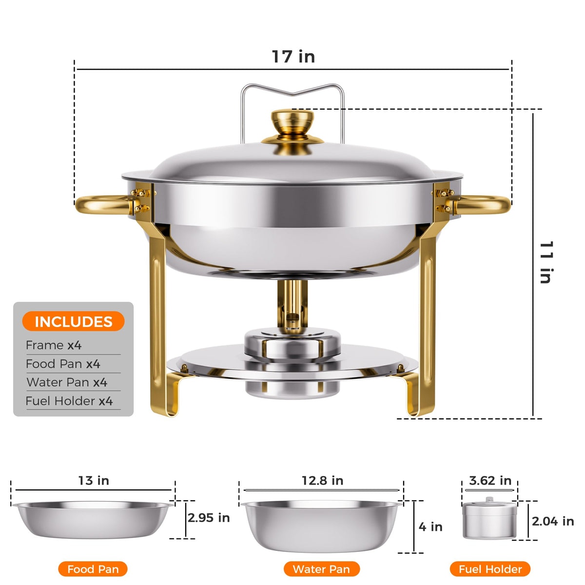 CAMMOO Gold stainless steel surface is easy to clean.