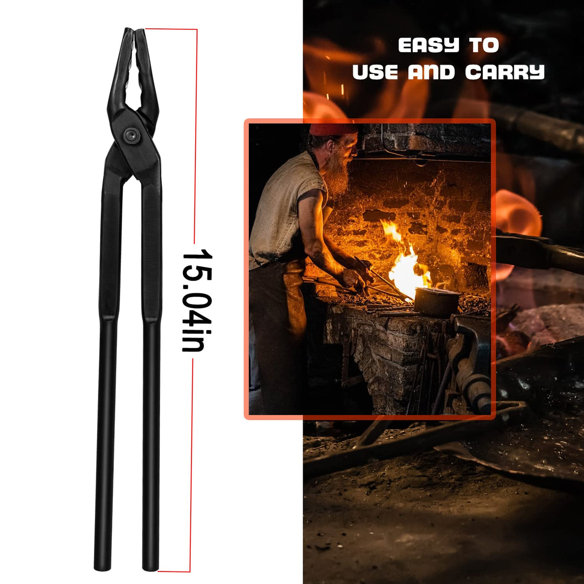 Camoo Wolf Jaw tongs made of durable high-quality steel for high heat