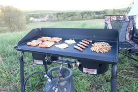 Camp Chef SG60 Deluxe steel griddle with true seasoned finish resists rust