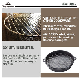Camping Moon cooling rack with 2 cm height improves air flow.