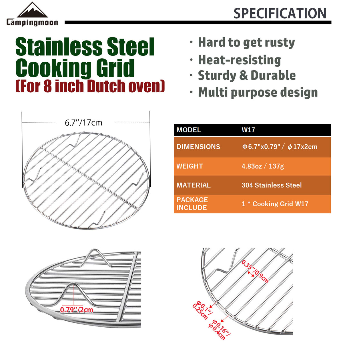 Camping Moon baking rack used for small baked goods and snacks