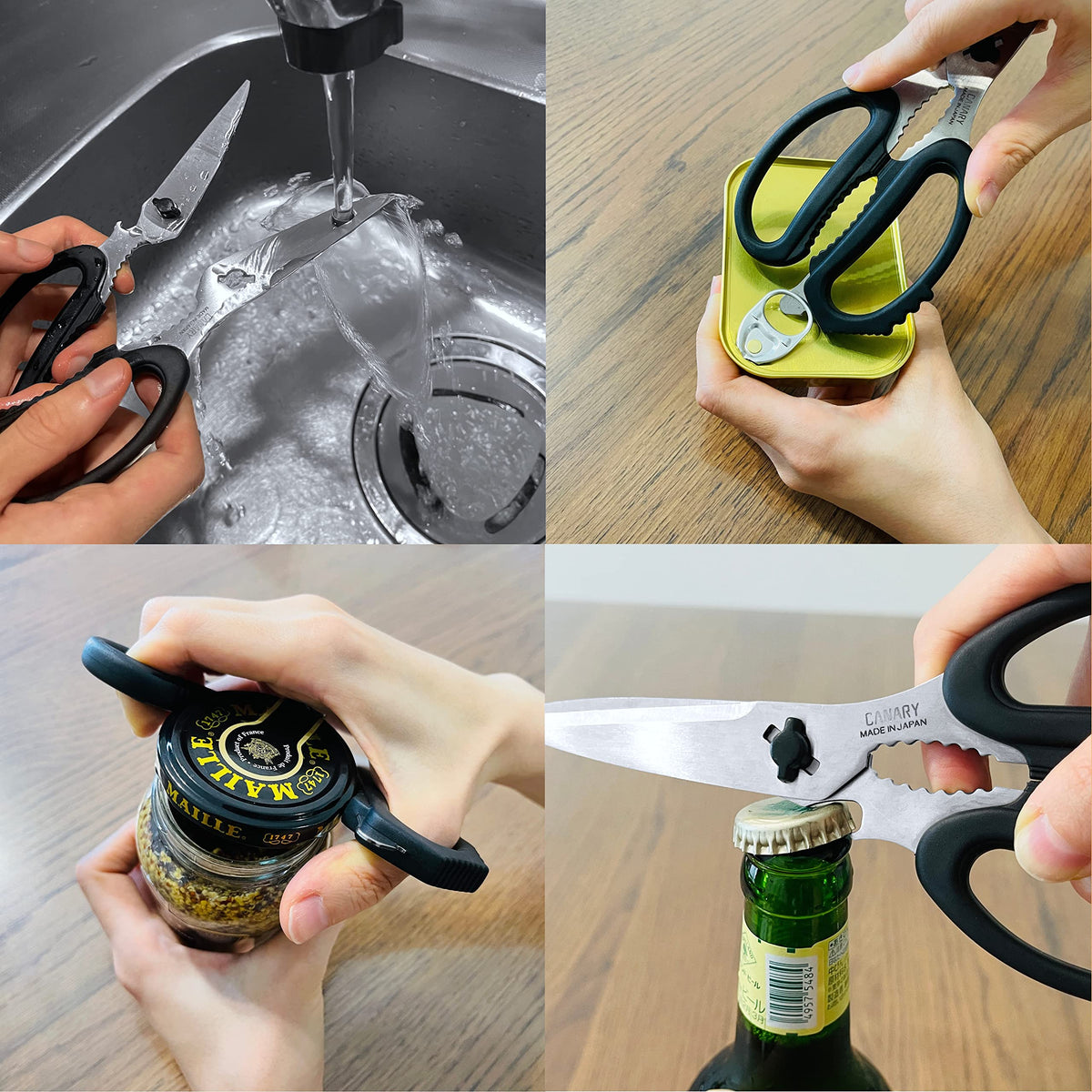 Anti-rust Japanese stainless steel blades offer lasting sharpness and reliability.