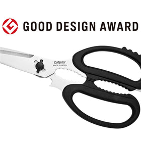 Dishwasher-safe CANARY scissors simplify cleanup after cooking.