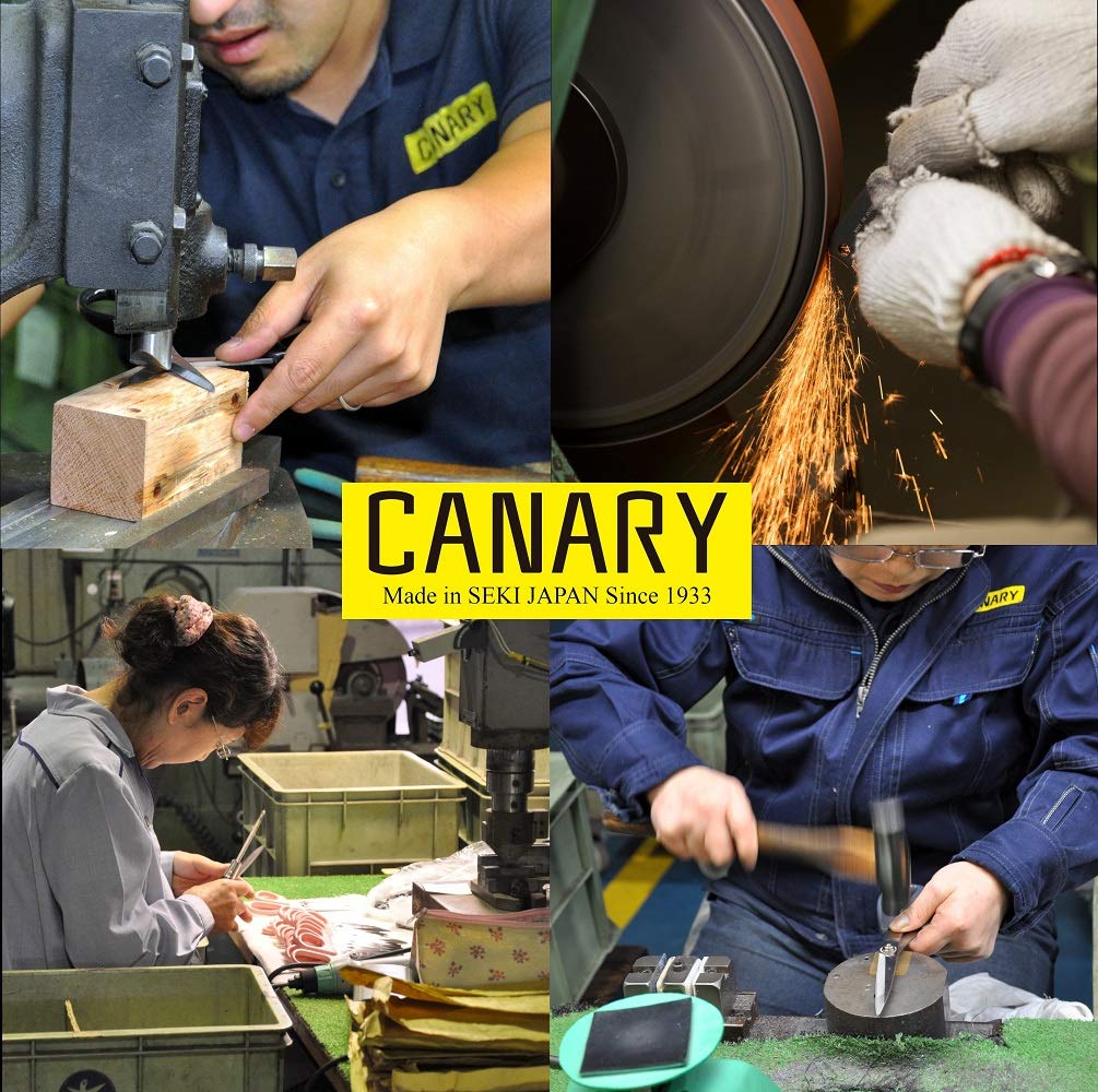 In-use CANARY scissors cutting meat and poultry with a secure, slip-free grip.