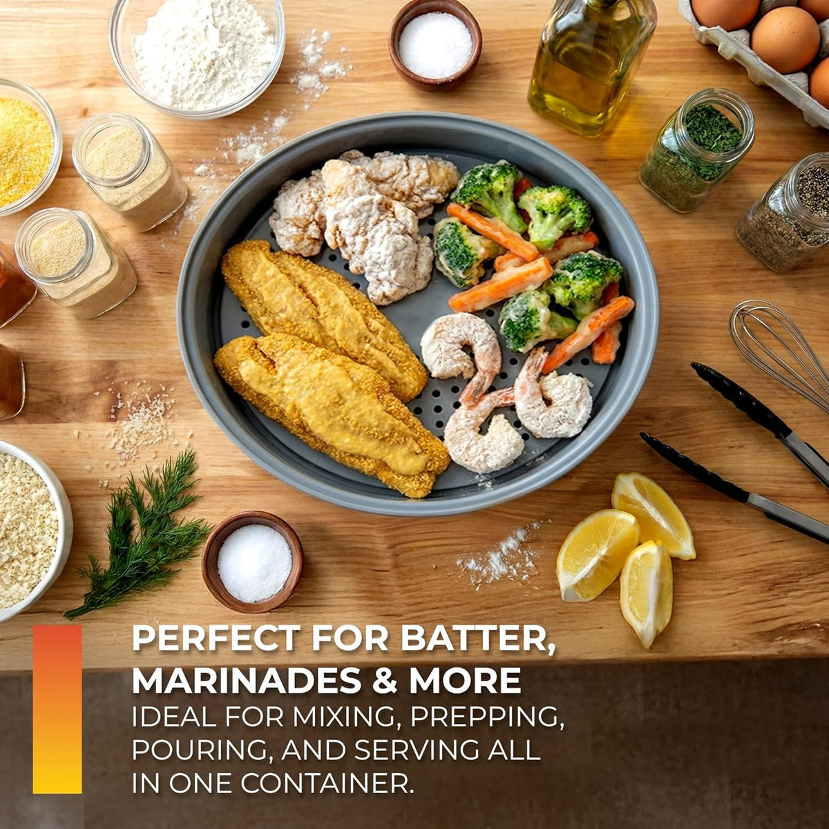 CanCooker Batter Bowl XL BPA-free construction for safe food handling.