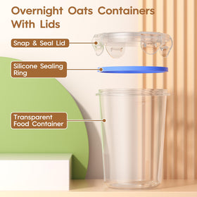 Canfanni 16oz oats jar with sealed lid keeps cereal fresh on the go.