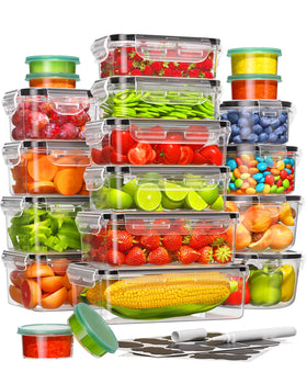 Canfanni 40-piece set with lids for organized fridge storage and meal prep.