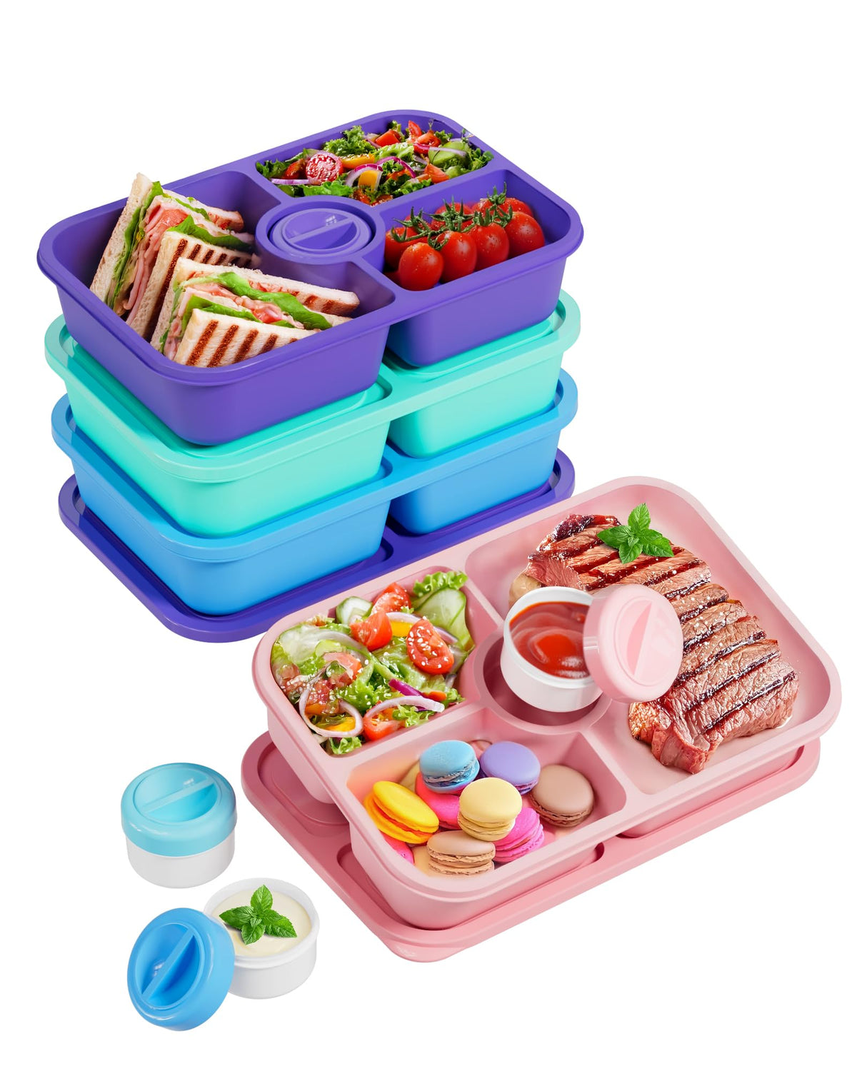 Canfanni 4-compartment bento box for organized meal prep and portion control
