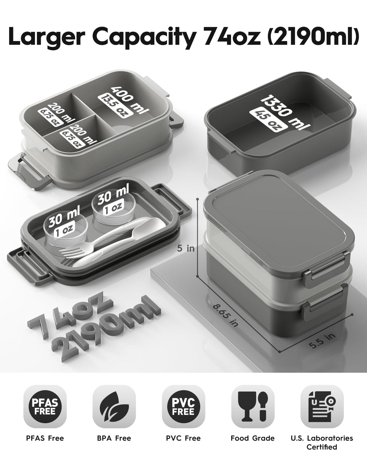 Canfanni bento box 3-stack design with leak-proof seals