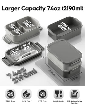 Canfanni bento box 3-stack design with leak-proof seals