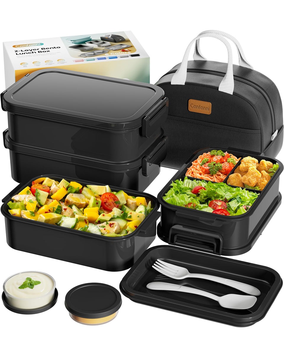 Canfanni Bento Box Astral Black lid close-up showing secure seal for spill-free transport