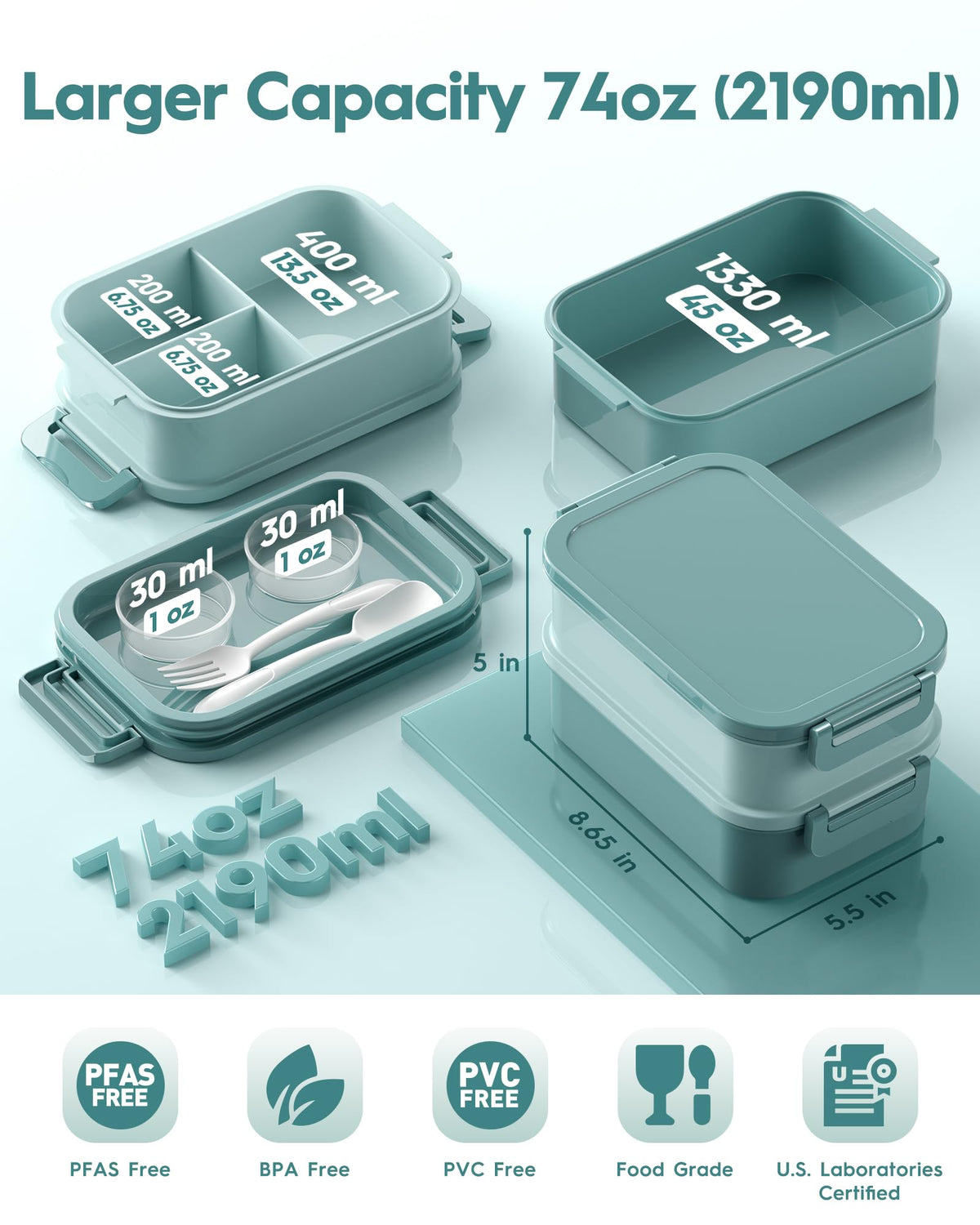 Built-in utensils and sauce container in the Canfanni Bento Box for convenient packing
