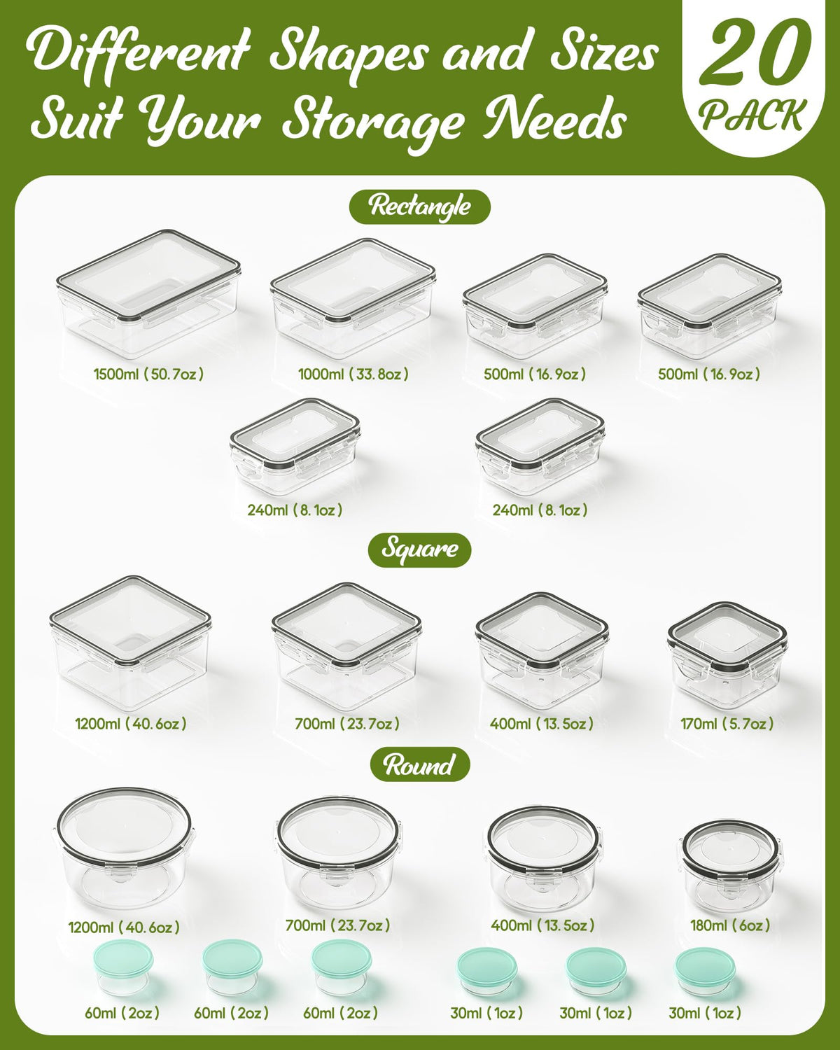 Canfanni BPA-free transparent containers display contents clearly for quick selection.