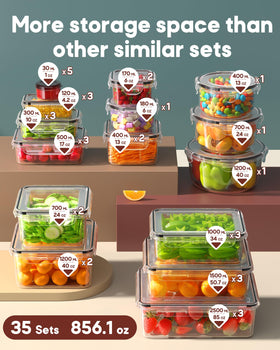 Canfanni rectangular containers 18-pack for bulk meals and organized storage.