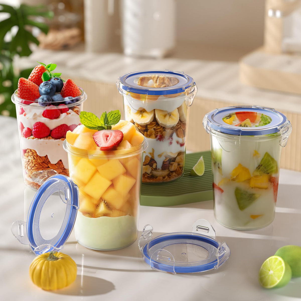 Canfanni versatile snack jars for oats, yogurt, and cereal on the go.