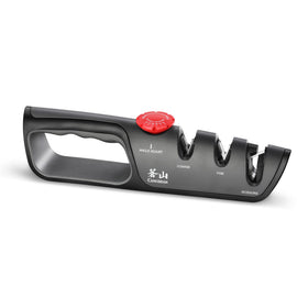 Cangshan 1026108 sharpener front view with safe grip.
