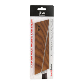 Cangshan ash wood sheath displayed in a tidy kitchen setup