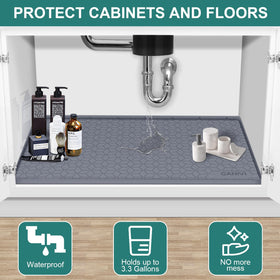 CANIVI multi-function mat doubles as bathroom vanity protector and plant tray.