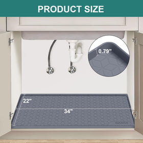 CANIVI waterproof silicone tray with raised walls contains spills inside kitchen cabinets.