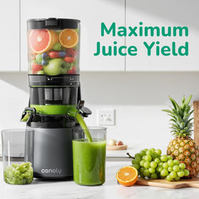 Canoly C16 90 ounce hopper ready for large batch juicing